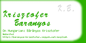 krisztofer baranyos business card