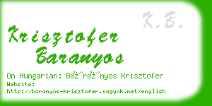 krisztofer baranyos business card